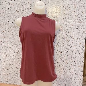 Christopher Banks Mock Turtleneck Sleeveless Top